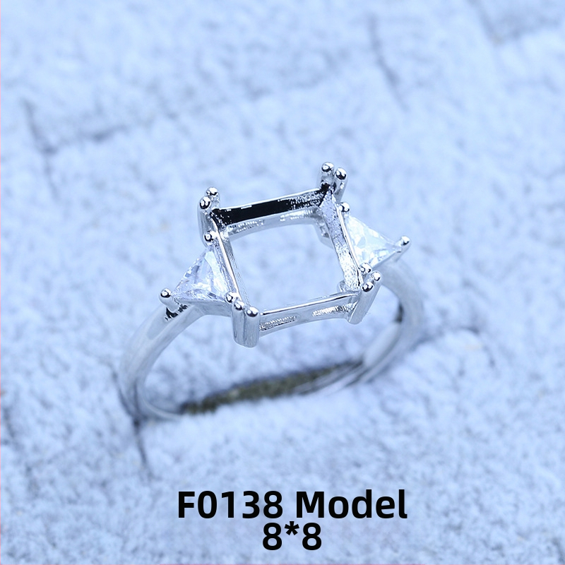 S925 sidabro dengtų žiedų laikiklis su snaigės dizainu, Moissanite ir cirkonio akcentai, varinis geometrinis rodinys, elektro platinimas