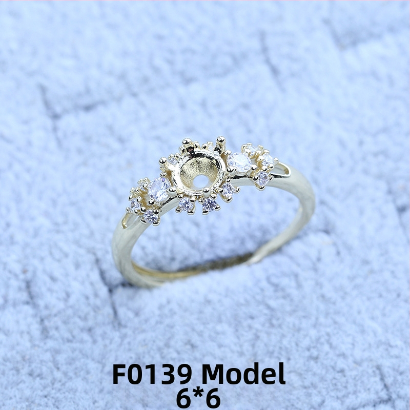 S925 sidabro dengtų žiedų laikiklis su snaigės dizainu, Moissanite ir cirkonio akcentai, varinis geometrinis rodinys, elektro platinimas