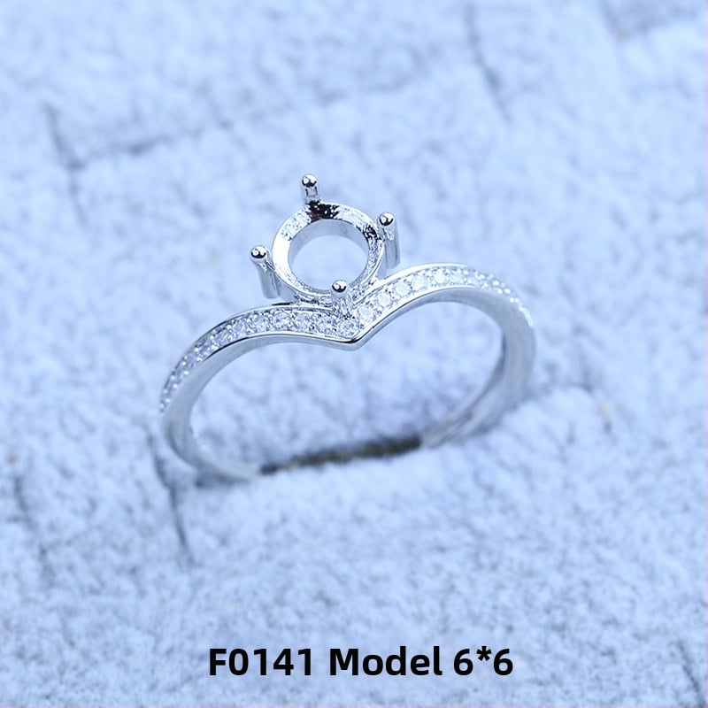 S925 sidabro dengtų žiedų laikiklis su snaigės dizainu, Moissanite ir cirkonio akcentai, varinis geometrinis rodinys, elektro platinimas