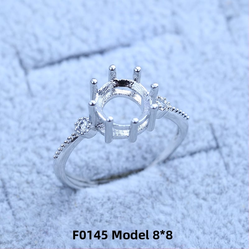 S925 sidabro dengtų žiedų laikiklis su snaigės dizainu, Moissanite ir cirkonio akcentai, varinis geometrinis rodinys, elektro platinimas