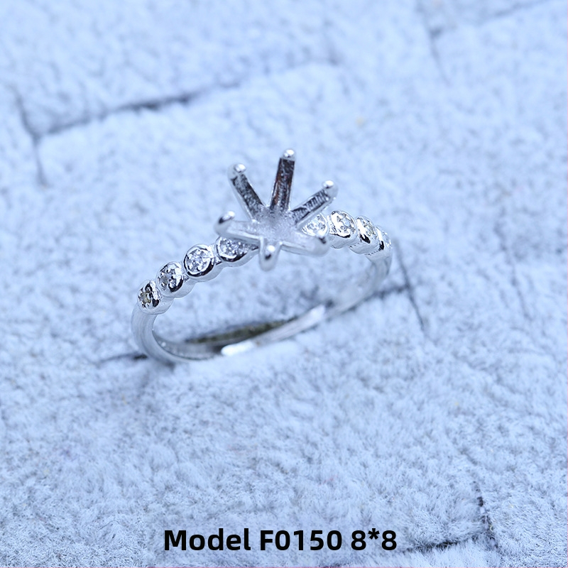 S925 sidabro dengtų žiedų laikiklis su snaigės dizainu, Moissanite ir cirkonio akcentai, varinis geometrinis rodinys, elektro platinimas