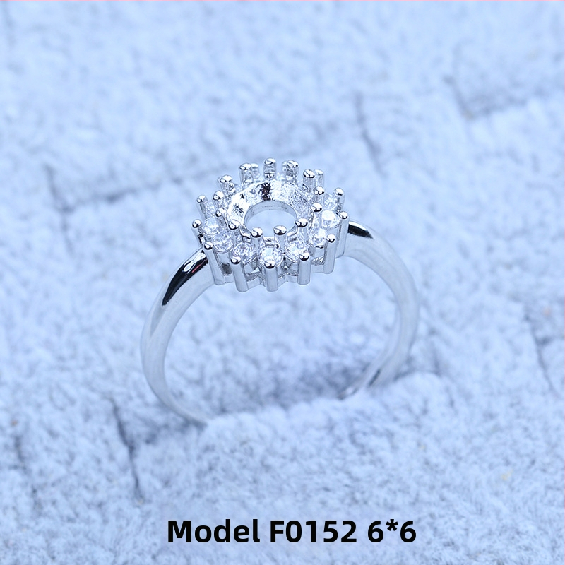 S925 sidabro dengtų žiedų laikiklis su snaigės dizainu, Moissanite ir cirkonio akcentai, varinis geometrinis rodinys, elektro platinimas