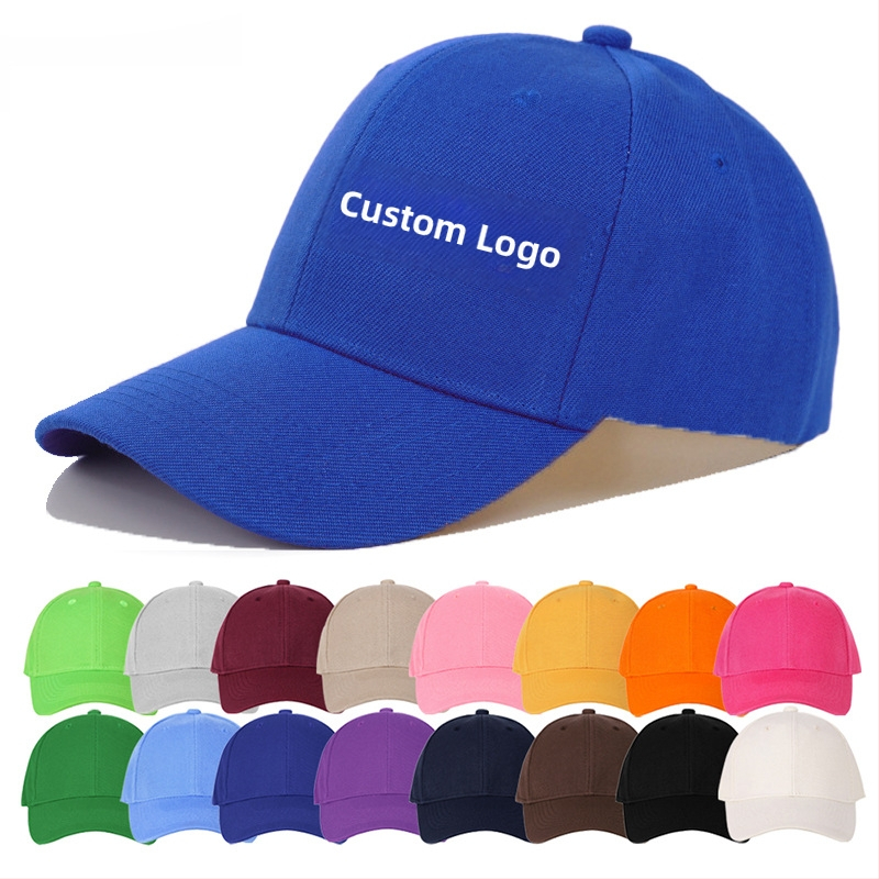 Șapcă baseball unisex cu cupolă, țesătură twill, fibră acrilică, cozoroc mare, imprimare logo, potrivită pentru toate anotimpurile