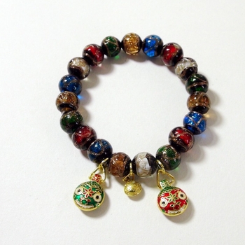 Etno stilā stikla rokassprādžu komplekts, roku darbs, 14 gab., universālais aksesuārs