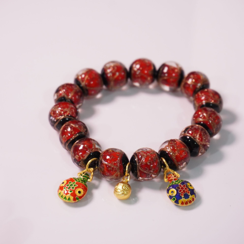 Etno stilā stikla rokassprādžu komplekts, roku darbs, 14 gab., universālais aksesuārs