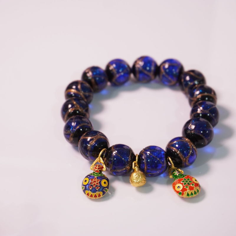 Etno stilā stikla rokassprādžu komplekts, roku darbs, 14 gab., universālais aksesuārs