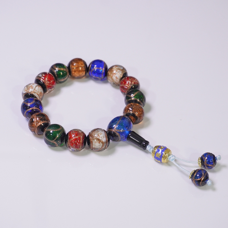 Etno stilā stikla rokassprādžu komplekts, roku darbs, 14 gab., universālais aksesuārs