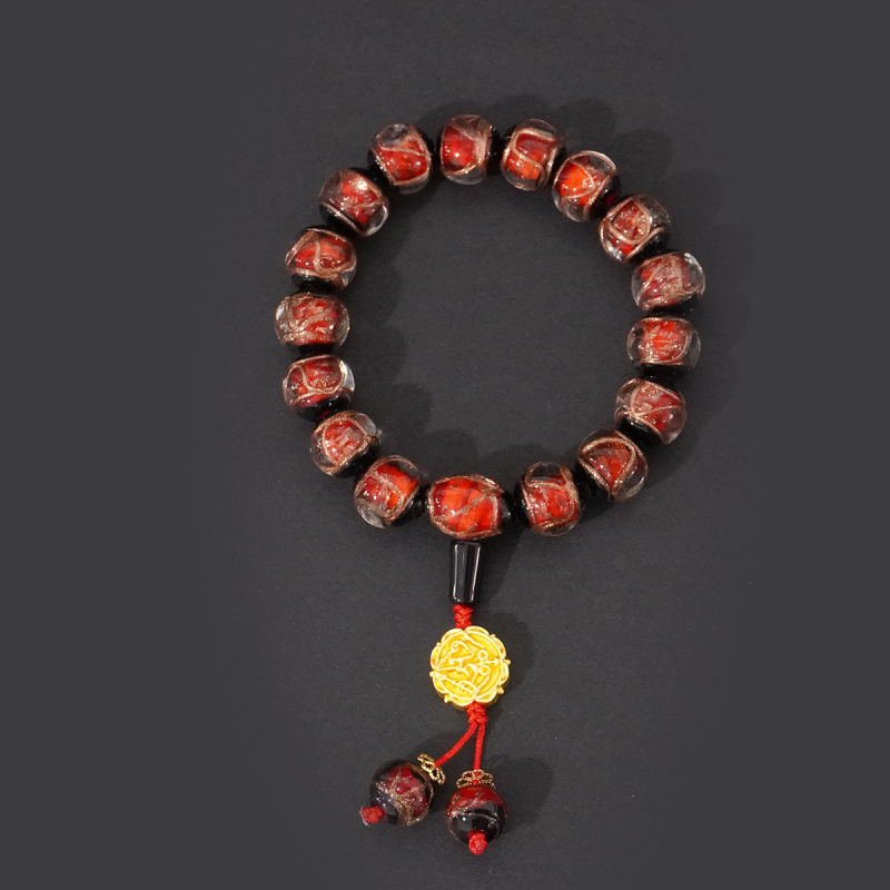 Etno stilā stikla rokassprādžu komplekts, roku darbs, 14 gab., universālais aksesuārs