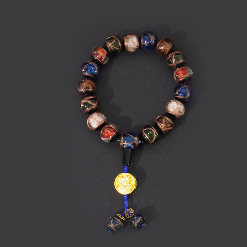 Etno stilā stikla rokassprādžu komplekts, roku darbs, 14 gab., universālais aksesuārs