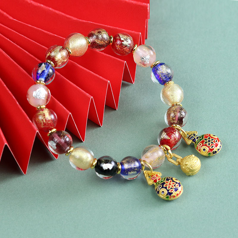 Geometriska stikla rokassprādze, roku darbs, etniska stila, universāla, 18 gab.