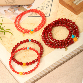 Гривна от южен червен агат — полирана, унисекс, стил свеж и сладък, форми: звезда/геометрична, пролет 2025