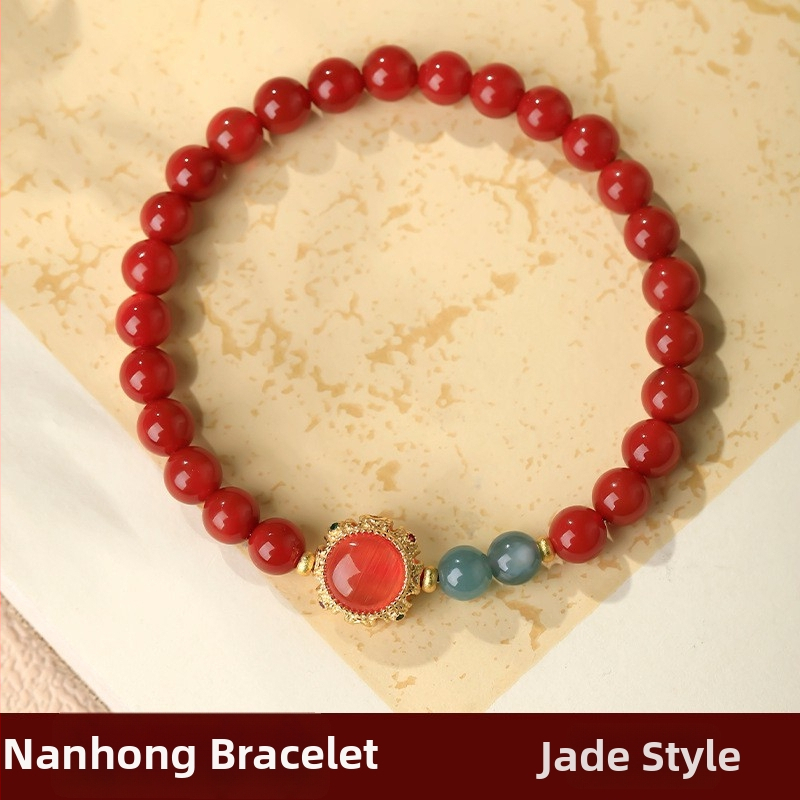 Гривна от южен червен агат — полирана, унисекс, стил свеж и сладък, форми: звезда/геометрична, пролет 2025