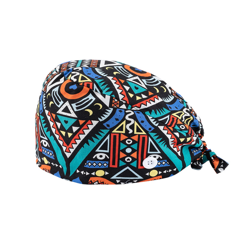 Șapcă chirurgicală cu imprimare digitală mată, cataramă, unisex, bumbac twill, model graffiti