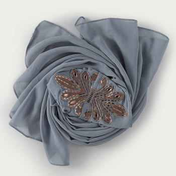 Etninio stiliaus šifono turbanas, paprastas audinys, vientisas mono raštas, siuvinėtas dekoras, pritaikomas