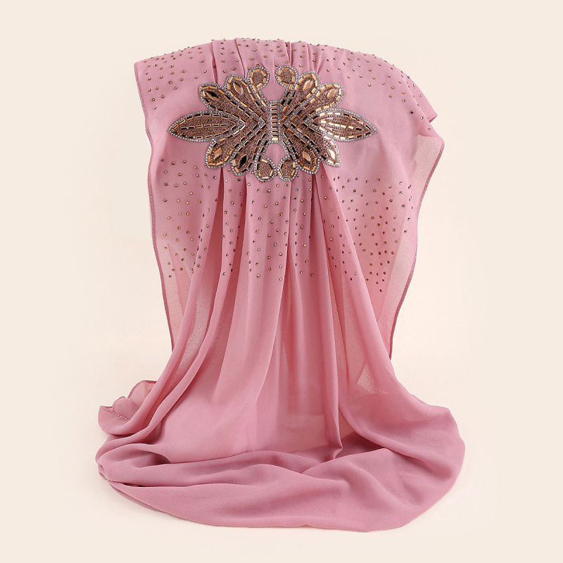 Etninio stiliaus šifono turbanas, paprastas audinys, vientisas mono raštas, siuvinėtas dekoras, pritaikomas