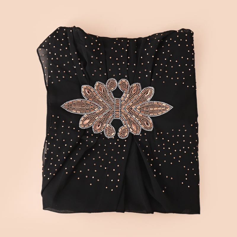 Etninio stiliaus šifono turbanas, paprastas audinys, vientisas mono raštas, siuvinėtas dekoras, pritaikomas