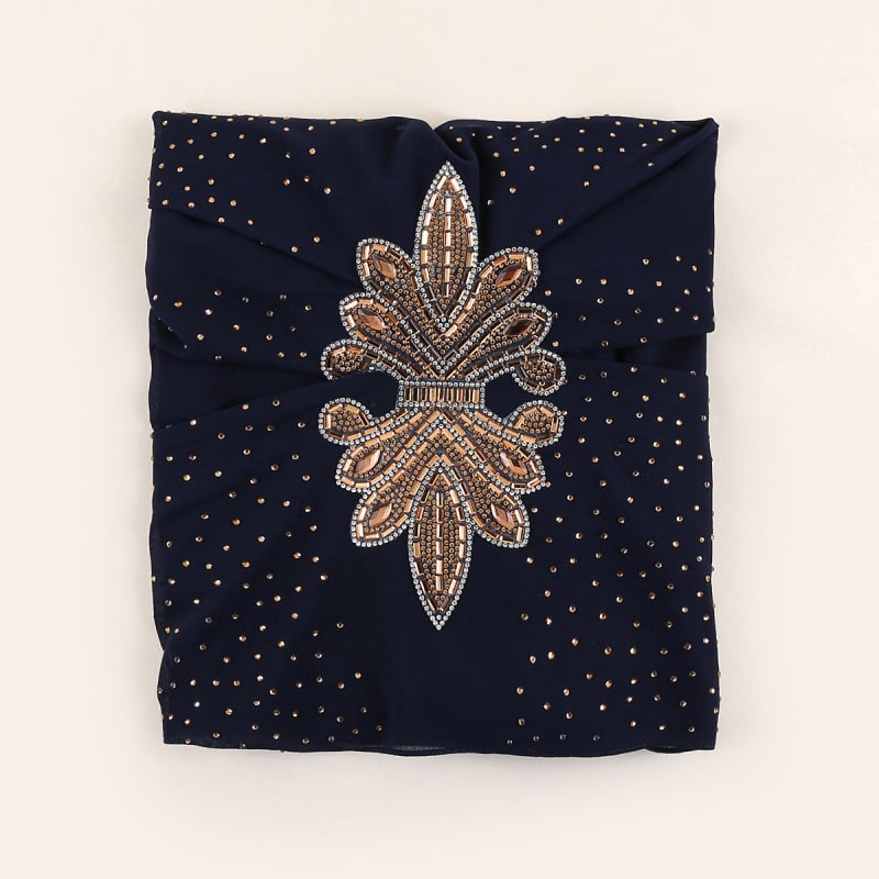 Etninio stiliaus šifono turbanas, paprastas audinys, vientisas mono raštas, siuvinėtas dekoras, pritaikomas