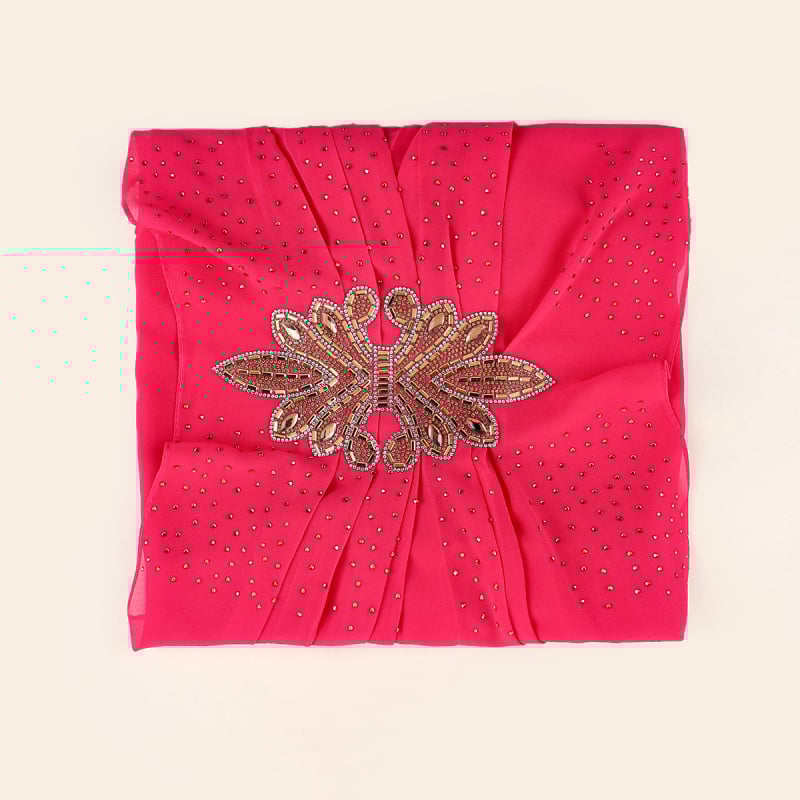 Etninio stiliaus šifono turbanas, paprastas audinys, vientisas mono raštas, siuvinėtas dekoras, pritaikomas