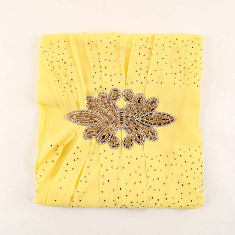 Etninio stiliaus šifono turbanas, paprastas audinys, vientisas mono raštas, siuvinėtas dekoras, pritaikomas