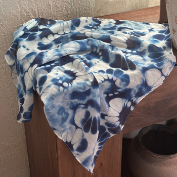 Șal pătrat mic – Tie-Dye, protecție solară, stil INS, țesătură viscoză TR, țesătură simplă (vara 2024)