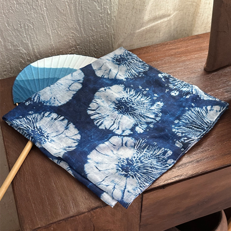 Șal pătrat mic – Tie-Dye, protecție solară, stil INS, țesătură viscoză TR, țesătură simplă (vara 2024)