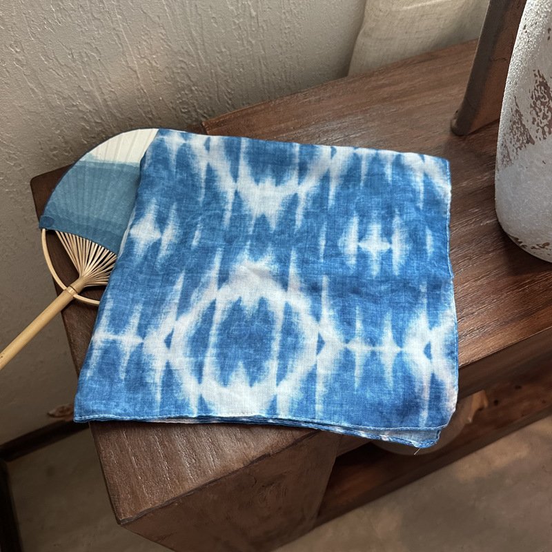 Șal pătrat mic – Tie-Dye, protecție solară, stil INS, țesătură viscoză TR, țesătură simplă (vara 2024)