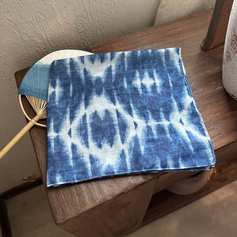 Șal pătrat mic – Tie-Dye, protecție solară, stil INS, țesătură viscoză TR, țesătură simplă (vara 2024)