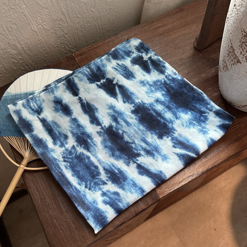 Șal pătrat mic – Tie-Dye, protecție solară, stil INS, țesătură viscoză TR, țesătură simplă (vara 2024)