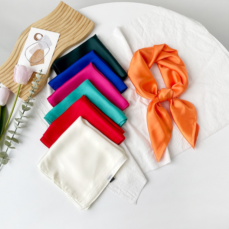 Șal pătrat din satin, țesătură simplă, Suzhi Silk, origine Hangzhou, listare primăvara 2024