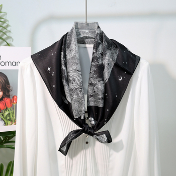 Esarfa de mătase pătrată – imprimeu floral, 100% mătase, lansare toamnă 2024, stil versatil și elegant