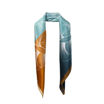 Esarfa de mătase pătrată – imprimeu floral, 100% mătase, lansare toamnă 2024, stil versatil și elegant