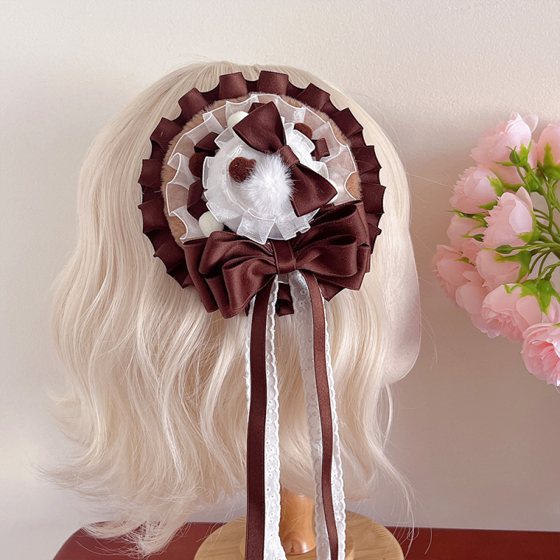 Spona za kosu s mašnicom, ručno izrađena tkanina, za djecu, korejski stil, bez logotipa