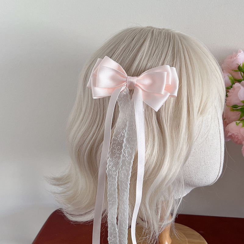 Spona za kosu s mašnicom, ručno izrađena tkanina, za djecu, korejski stil, bez logotipa