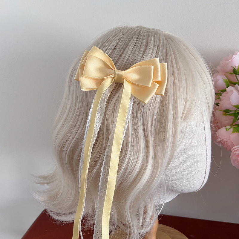 Spona za kosu s mašnicom, ručno izrađena tkanina, za djecu, korejski stil, bez logotipa