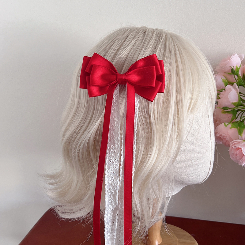 Spona za kosu s mašnicom, ručno izrađena tkanina, za djecu, korejski stil, bez logotipa