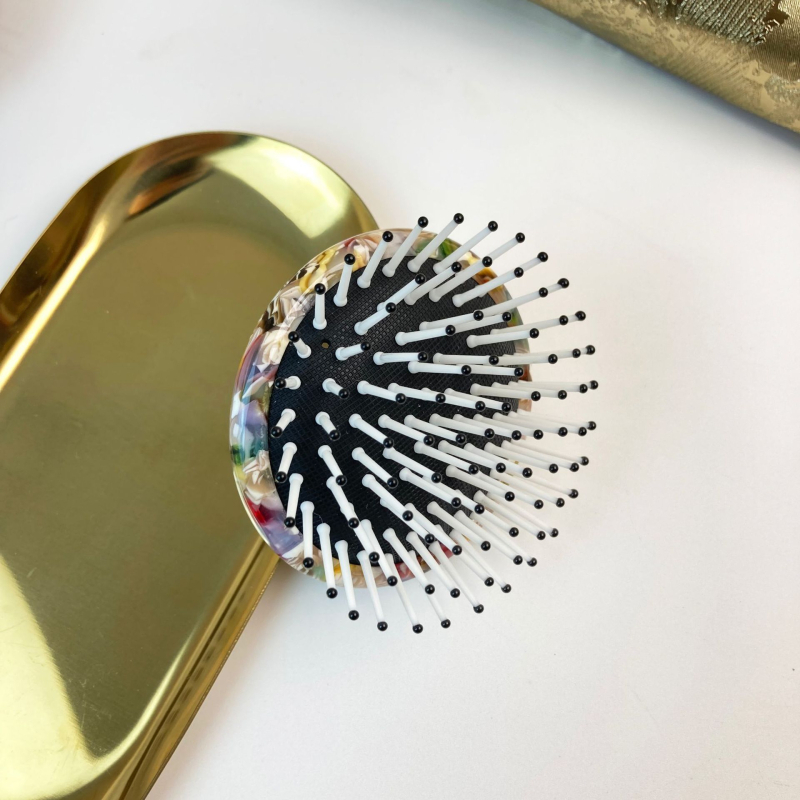 Гребен за коса с въздушна възглавница, материал оцетна киселина, винтидж стил, унисекс, кръгло оформяне, прилагане на масло