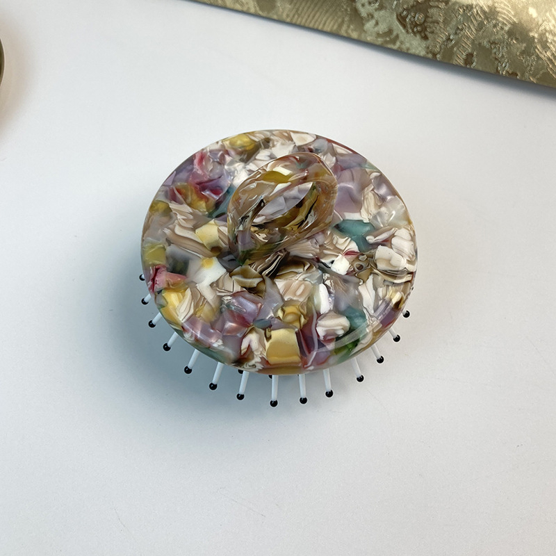 Гребен за коса с въздушна възглавница, материал оцетна киселина, винтидж стил, унисекс, кръгло оформяне, прилагане на масло