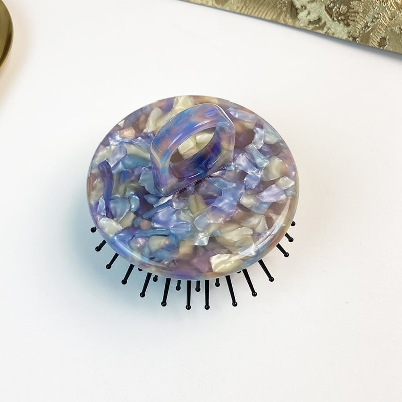 Гребен за коса с въздушна възглавница, материал оцетна киселина, винтидж стил, унисекс, кръгло оформяне, прилагане на масло