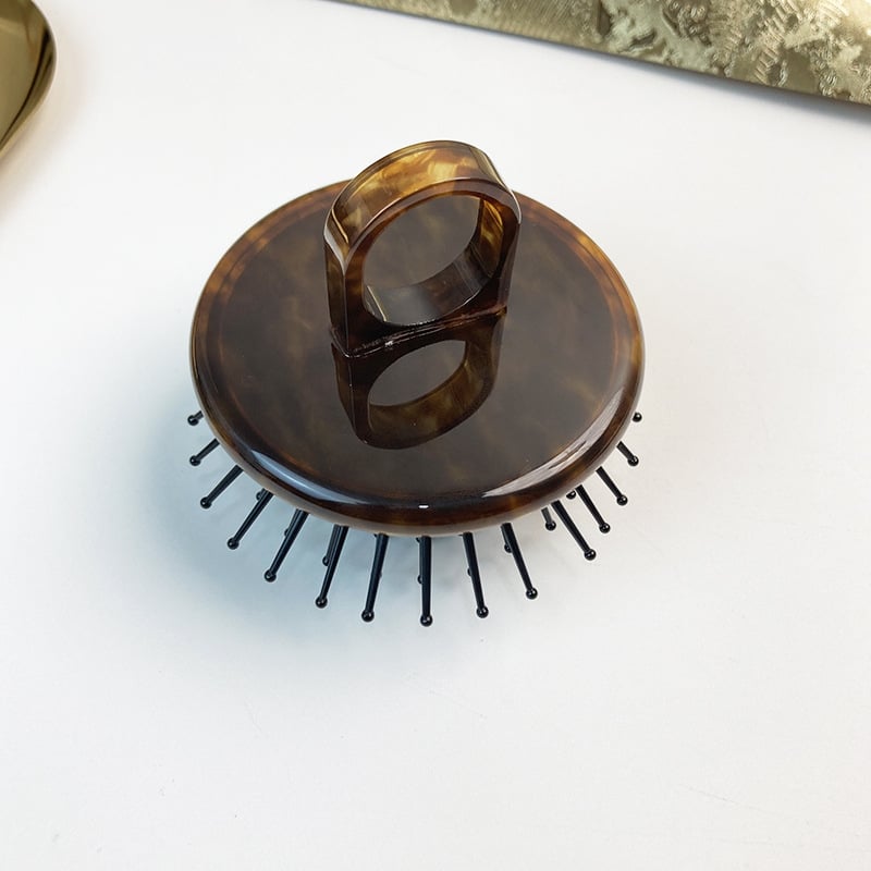 Гребен за коса с въздушна възглавница, материал оцетна киселина, винтидж стил, унисекс, кръгло оформяне, прилагане на масло