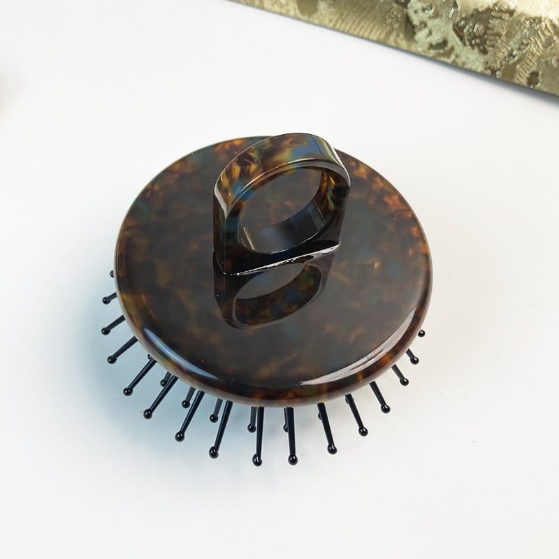 Гребен за коса с въздушна възглавница, материал оцетна киселина, винтидж стил, унисекс, кръгло оформяне, прилагане на масло