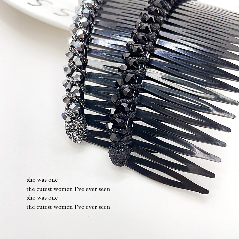 Кристална фиба за коса с розов кварц, геометрична форма, корейски стил, плетена обработка