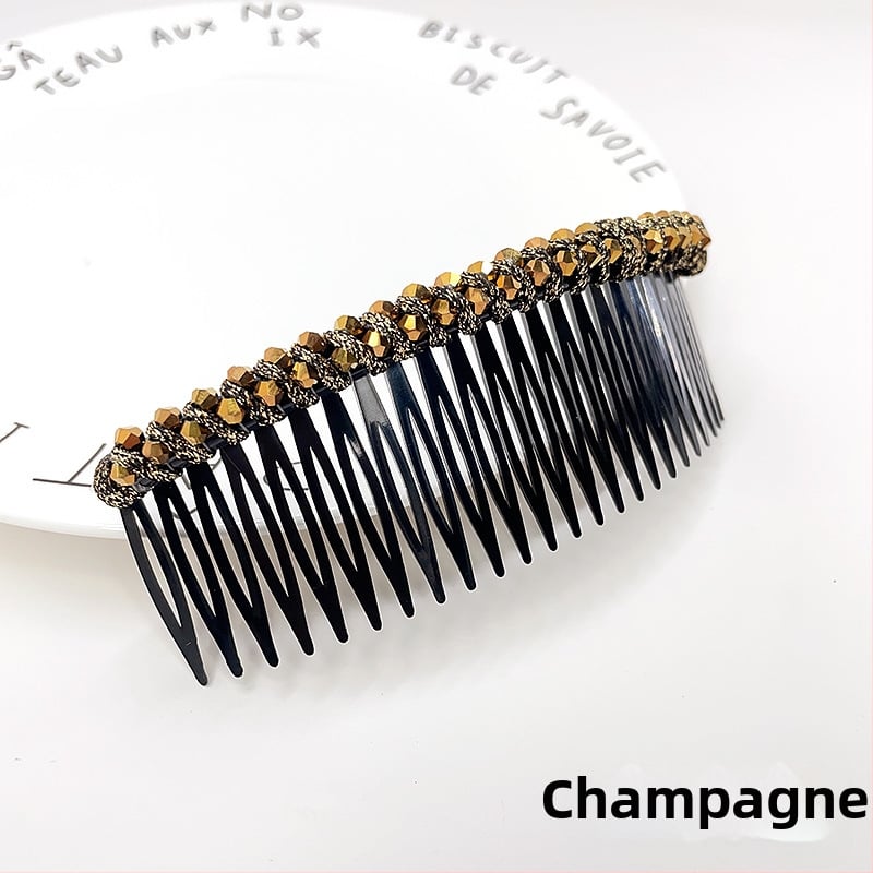 Кристална фиба за коса с розов кварц, геометрична форма, корейски стил, плетена обработка