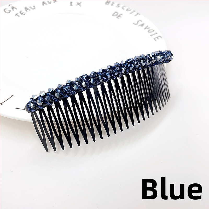 Кристална фиба за коса с розов кварц, геометрична форма, корейски стил, плетена обработка