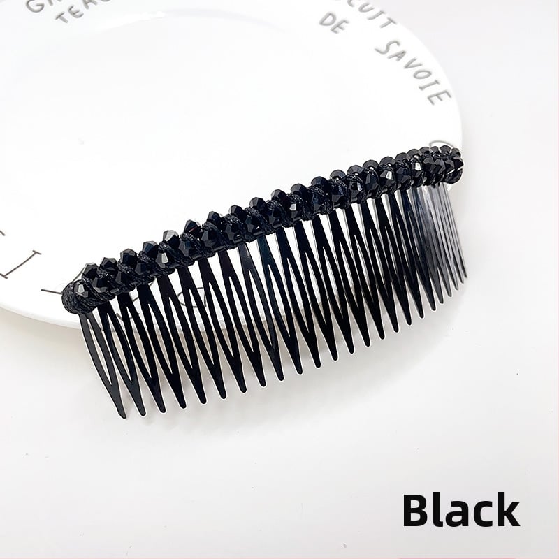 Кристална фиба за коса с розов кварц, геометрична форма, корейски стил, плетена обработка