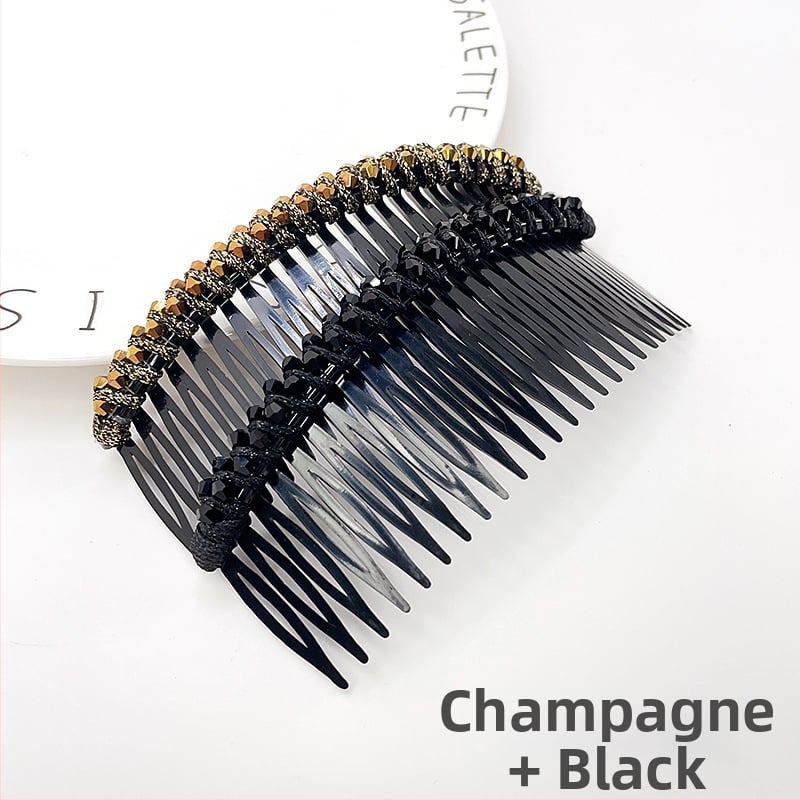 Кристална фиба за коса с розов кварц, геометрична форма, корейски стил, плетена обработка