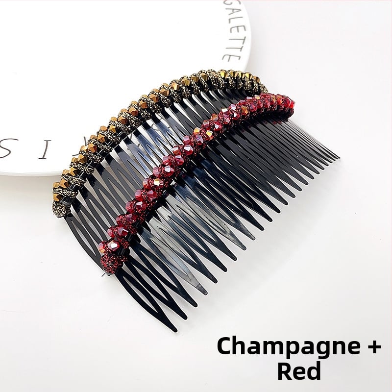 Кристална фиба за коса с розов кварц, геометрична форма, корейски стил, плетена обработка