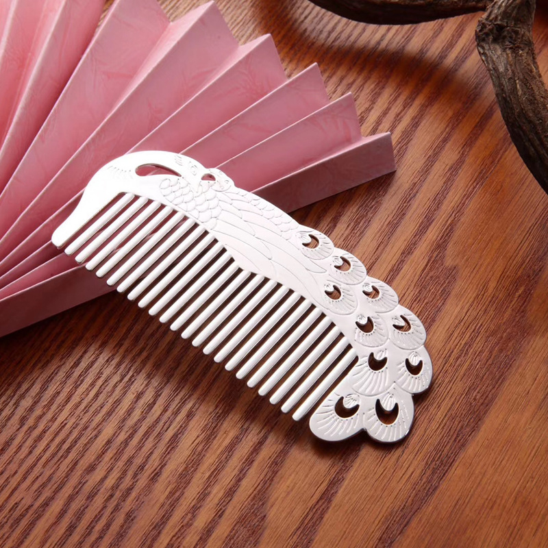 S999 grynas sidabras plaukų šukė, gėlės formos, rankų darbas, plaukų aksesuarai