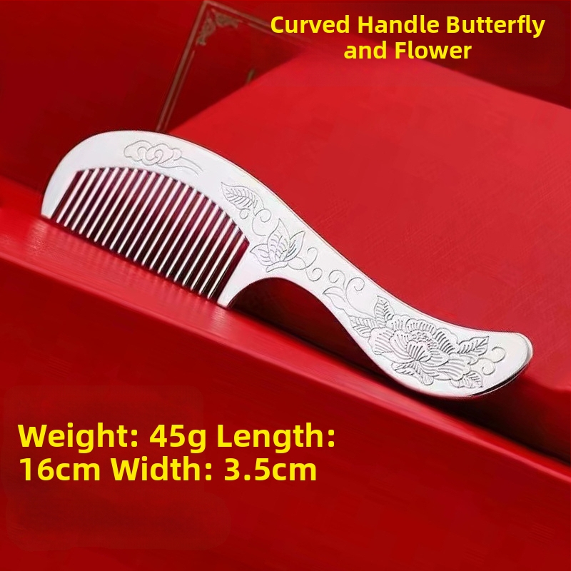 S999 grynas sidabras plaukų šukė, gėlės formos, rankų darbas, plaukų aksesuarai