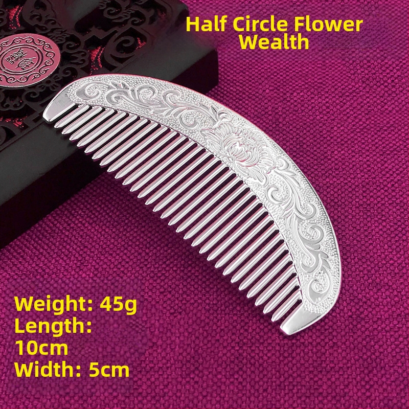 S999 grynas sidabras plaukų šukė, gėlės formos, rankų darbas, plaukų aksesuarai