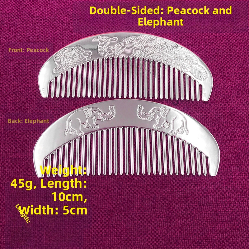 S999 grynas sidabras plaukų šukė, gėlės formos, rankų darbas, plaukų aksesuarai